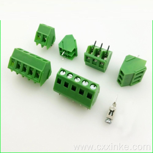 Screw type PCB terminal block 45 degree angle wiring